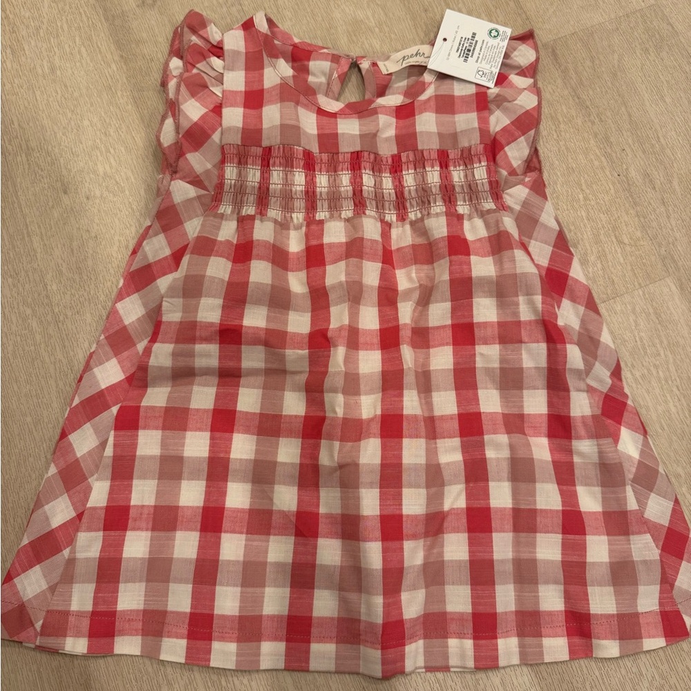 NWT Pehr Checkmate ruffled Dress 12-18months